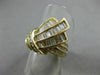 ESTATE WIDE 2.50CT BAGUETTE DIAMOND 18KT YELLOW GOLD WAVE MULTI ROW RING #21187