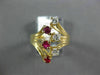 ANTIQUE WIDE .42CT DIAMOND & RUBY 14K YELLOW GOLD FILIGREE COCKTAIL RING #21467