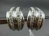 ESTATE LARGE .50CT ROUND DIAMOND 14KT WHITE GOLD 3D MULTI WAVE CLIP ON EARRINGS