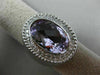 ESTATE EXTRA LARGE 8.42CT DIAMOND & AAA AMETHYST 14KT WHITE GOLD 3D OVAL RING