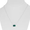 3.71CT AAA EMERALD 18KT WHITE GOLD CLASSIC EMERALD CUT SOLITAIRE LOVE NECKLACE