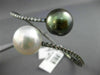 ESTATE LARGE 1.03CT DIAMOND AAA SOUTH SEA & TAHITIAN PEARL 18K BLACK GOLD BANGLE