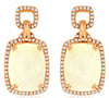 7.14CT DIAMOND & AAA OPAL 14KT ROSE GOLD 3D CUSHION & ROUND RECTANGULAR EARRINGS