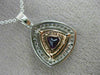 LARGE 1.15CT DIAMOND & AAA AMETHYST 14K WHITE & ROSE GOLD 3D DOUBLE HALO PENDANT