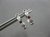 .23CT DIAMOND & AAA RUBY 14K WHITE GOLD 3D INFINITY HUGGIE HOOP HANGING EARRINGS