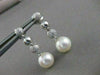 ESTATE .50CT DIAMOND & SOUTH SEA PEARL 14K WHITE GOLD PAVE HANGING EARRINGS 2667