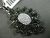 ESTATE LARGE 1.33CT DIAMOND 14KT WHITE GOLD ELONGATED FLOWER FLOATING PENDANT