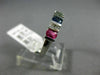 ESTATE 1.09CT DIAMOND & MULTI GEM 14KT WHITE GOLD 3D RAINBOW CHANNEL FUN RING