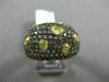 ESTATE 1.88CT YELLOW & CHOCOLATE FANCY DIAMOND 18KT TWO TONE GOLD MULTI ROW RING