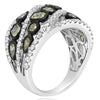 3.35CT WHITE & FANCY YELLOW MULTI SHAPE DIAMOND 18KT WHITE & BLACK GOLD 3D RING
