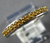 ESTATE .36CT AAA YELLOW SAPPHIRE 18KT WHITE GOLD 3D SEMI ETERNITY 3mm FUN RING