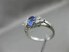 ESTATE 1.26CT DIAMOND & AAA OVAL TANZANITE 14K WHITE GOLD ENGAGEMENT RING #15096