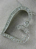 ANTIQUE 1.05CT DIAMOND 14KT WHITE GOLD 3D FILIGREE MILGRAIN HEART PENDANT #17756