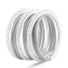ESTATE WIDE .53CT DIAMOND 14KT WHITE GOLD PAVE MULTI ROW CRISS CROSS COIL RING