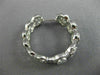 ESTATE LARGE 2.18CT DIAMOND 18KT WHITE GOLD 3D HALO OVAL HUGGIE HANGING EARRINGS