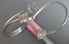 WIDE .77CT DIAMOND 18KT WHITE GOLD ROUND & BAGUETTE FLEXIBLE FUN BANGLE BRACELET