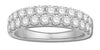 ESTATE WIDE 1.50CT DIAMOND 14KT WHITE GOLD 3D 2 ROW SHARE PRONG ANNIVERSARY RING