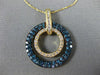ESTATE LARGE 1.0CT WHITE & BLUE DIAMOND 14KT YELLOW GOLD CIRCLE OF LIFE PENDANT