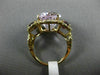 LARGE 14.42CT DIAMOND KUNZITE & GARNET 14KT YELLOW GOLD 3 STONE OVAL HALO RING