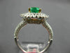 ESTATE LARGE 2.07CT DIAMOND & AAA EMERALD 18KT 2 TONE GOLD ROUND ENGAGEMENT RING