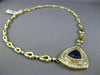 ESTATE MASSIVE 14.87CT DIAMOND & AAA TANZANITE 18K YELLOW GOLD TRILLION NECKLACE