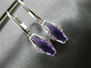 ESTATE 1.31CT DIAMOND & AAA AMETHYST 14KT WHITE GOLD TRAPEZOID HANGING EARRINGS