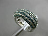 ESTATE WIDE 2.52CT WHITE BLUE DIAMOND 14KT WHITE GOLD MULTI ROW ANNIVERSARY RING