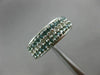 WIDE .56CT WHITE & BLUE DIAMOND 14K WHITE GOLD 3D 3 ROW WEDDING ANNIVERSARY RING
