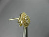 LARGE .83CT DIAMOND 14K YELLOW GOLD 3D CLUSTER DOUBLE HALO CLIP ON POST EARRINGS