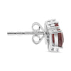 3.41CT DIAMOND & AAA RUBY 18K WHITE GOLD ROUND & PEAR SHAPE FLORAL STUD EARRINGS