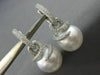 ESTATE LARGE 1.6CT DIAMOND & AAA SOUTH SEA PEARL 18K WHITE GOLD HANGING EARRINGS