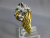 ESTATE LARGE 2.0CT DIAMOND & AAA SAPPHIRE 18KT 2 TONE GOLD 3D FLOWER FUN RING