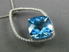 ESTATE X LARGE 8.41CT DIAMOND & AAA BLUE TOPAZ 14KT WHITE GOLD FLOATING PENDANT