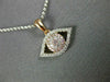 ESTATE .26CT WHITE & PINK DIAMOND 18KT WHITE & ROSE GOLD EVIL EYE LUCKY NECKLACE