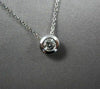 ESTATE .25CT ROUND DIAMOND BEZEL SOLITARE 14K WHITE GOLD PENDANT W/ CHAIN #19149