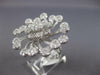 ESTATE EXTRA LARGE 3.29CT DIAMOND 18KT WHITE GOLD 3D MULTI FLOWER COCKTAIL RING
