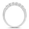 ESTATE .70CT DIAMOND 14K WHITE GOLD 7 STONE SHARE PRONG WEDDING ANNIVERSARY RING