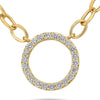 1.0CT DIAMOND 14KT YELLOW GOLD 3D CLASSIC CIRCLE OF LIFE OPEN OVAL LOVE NECKLACE