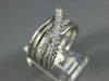 ESTATE WIDE .60CT DIAMOND 14KT WHITE GOLD MULTI ROW CRISS CROSS LOVE RING #1088