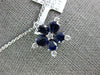 LARGE 1.44CT DIAMOND & AAA SAPPHIRE 18K WHITE GOLD FLOWER SNOWFLAKE STAR PENDANT