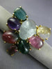 ESTATE EXTRA LARGE 80CT MULTI GEM 14KT YELLOW GOLD BUTTERFLY PIN BROOCH PENDANT