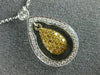 ESTATE .84CT WHITE & FANCY YELLOW DIAMOND 18KT TWO TONE GOLD TEAR DROP NECKLACE