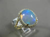 ESTATE LARGE 3.62CT DIAMOND & AAA AUSTRALIAN OPAL 14K YELLOW GOLD OVAL HALO RING