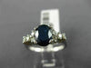 ESTATE 1.85CT DIAMOND & AAA OVAL CUT SAPPHIRE 14KT WHITE GOLD 3D ENGAGEMENT RING