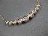 ESTATE LARGE .50CT DIAMOND 14KT ROSE GOLD 3D NINE STONE BAR HAPPY FACE NECKLACE