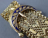 ANTIQUE LARGE AAA BLUE ENAMEL 14KT YELLOW GOLD 3D CLASSIC TASSEL BRACELET  #2169