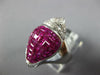 LARGE 8.08CT DIAMOND & AAA RUBY 18K WHITE GOLD ROUND & PRINCESS POMEGRANATE RING