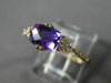 ESTATE 1.04CT DIAMOND & AAA AMETHYST 14KT ROSE GOLD 3D CLUSTER RECTANGULAR RING