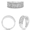 WIDE .82CT DIAMOND 14KT WHITE GOLD 3D ROUND & BAGUETTE WEDDING ANNIVERSARY RING
