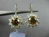 ESTATE LARGE GIA 5.39CT WHITE & CHOCOLATE FANCY DIAMOND 18KT WHITE GOLD EARRINGS